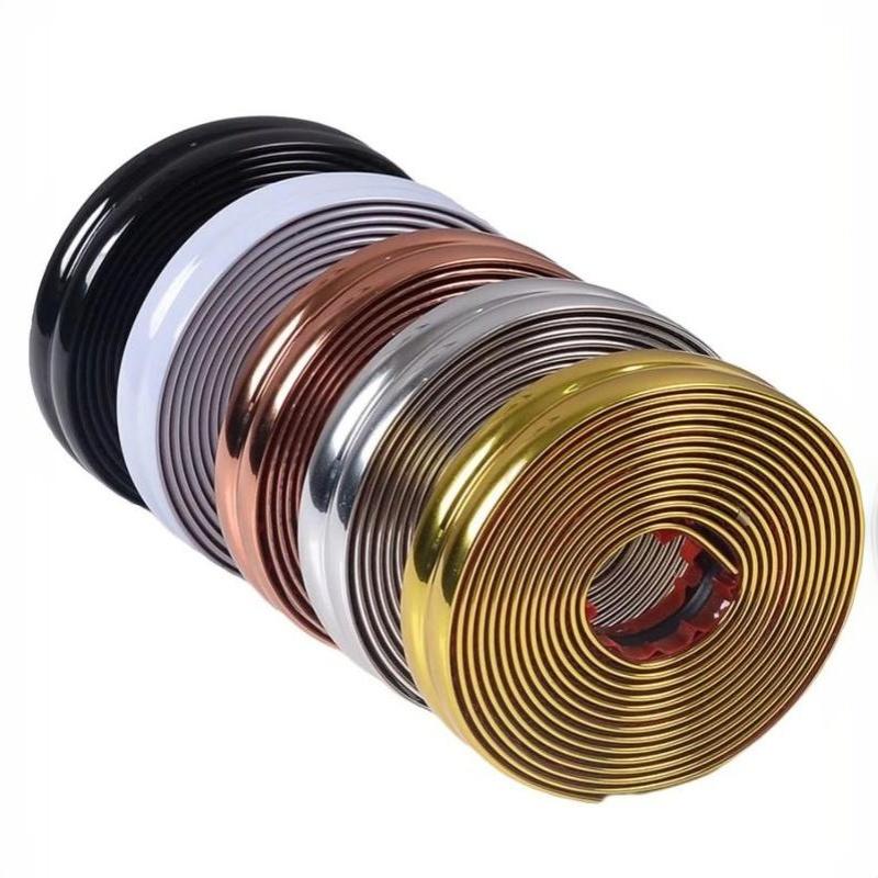Self Adhesive Glossy Metal Edge Trim Strip With Strong Back Glue And Easy Installation Perfect For Home Wall Tile Gap Decoration