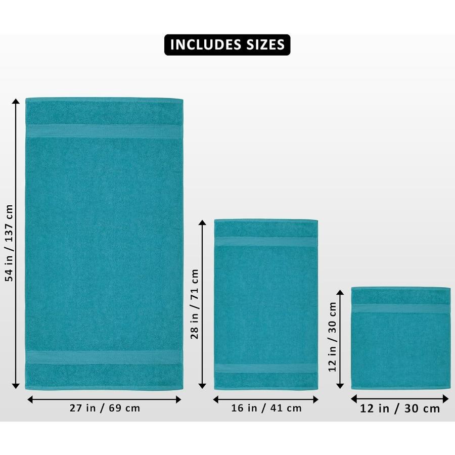 8-teiliges Premium-Handtuchset für Badezimmer, Fitnessstudio, Hotel und Spa: Enthält 2 Badetücher 2 Handtücher und 4 Waschlappen 600 GSM 100 Ri