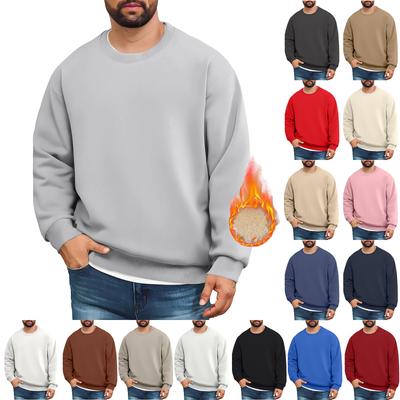 Herren Gefütterte Sweatshirts Premium Schwergewicht Fleece Pullover Dicke Thermische Sweatshirts