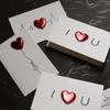 1pc 3D Leather Heart Card Greetings Cards Festival Party Invitation Card and Greeting Card for Wedding Anniversary All Occasions