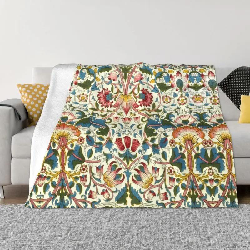 Vintage Garden Art Flannel Blanket Flower Warm Blanket Sofa Decorative Blanket Bedding