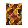 Tribal Artwork African Art Black And Gold Flannel Throw Blanket Blanket for Sofa Bedroom Warm Bed Rug,