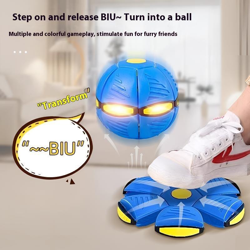 The new flying saucer deformation ball pet relieves boredom, steps on the ball, and the puppy side animal toy is resistant to biting and grinding