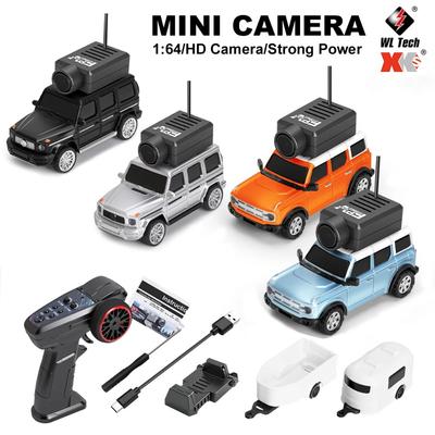 WLtoys Mini Auto RC 1/64 con Fotocamera FPV 720P Controllo tramite App Wifi Controllo Remoto 2.4G Veicolo da Corsa Giocattolo per Bambini 6405 6406