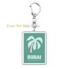 Classic Dubai City Travel Keychains Dxb Airport Tickets Key Chain Ring for Bag Hero Pendant Keyring Jewelry Fans Gifts