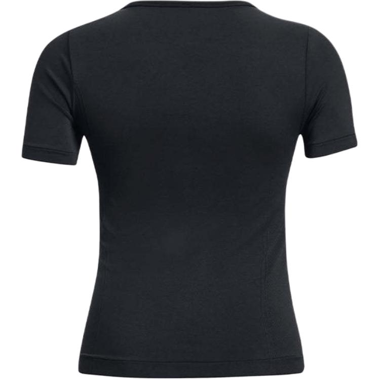 Under Armour Slim Fit Solid Color Crew Neck Short Sleeve Regular T-Shirt Women Tops Black 1379149-001