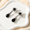Vintage Black Pendant Ear Clips No Pierced Long Earrings Women Trendy Fashion Accessories Earrings Ear Clips