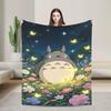 Totoro Flanelldecke Super Warme Decke für Draußen Reisen Mode Tagesdecke Sofa Bettbezug