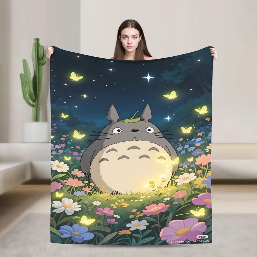 Totoro Blankets Soft Fluffy Plush Bedding Throws For Couch Bed Travel Flannel Bedspread Bed Cover