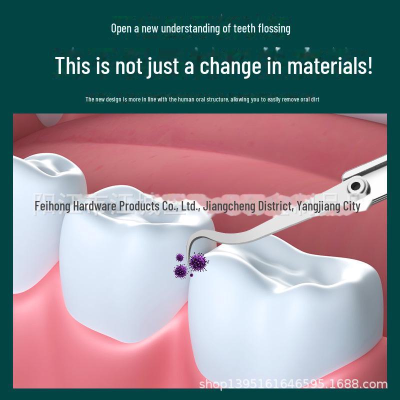 304 Stainless Steel Portable Toothpick Floss with Bottle Opener Hook - Anti-Clogging, Ultra-Fine, Multifunctional Tool