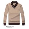 Men Sweater V Neck Knitted Contrast Colors Loose Spring Sweater for Daily Wear