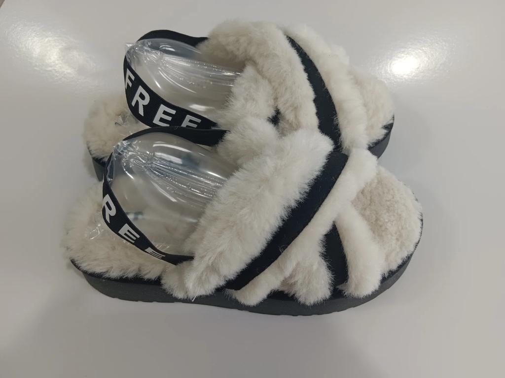 New Autumn and Winter Fluffy Cotton Slippers with Exposed Toes for Women To Wear Outdoors, Thick Soled for Indoor Home Decor