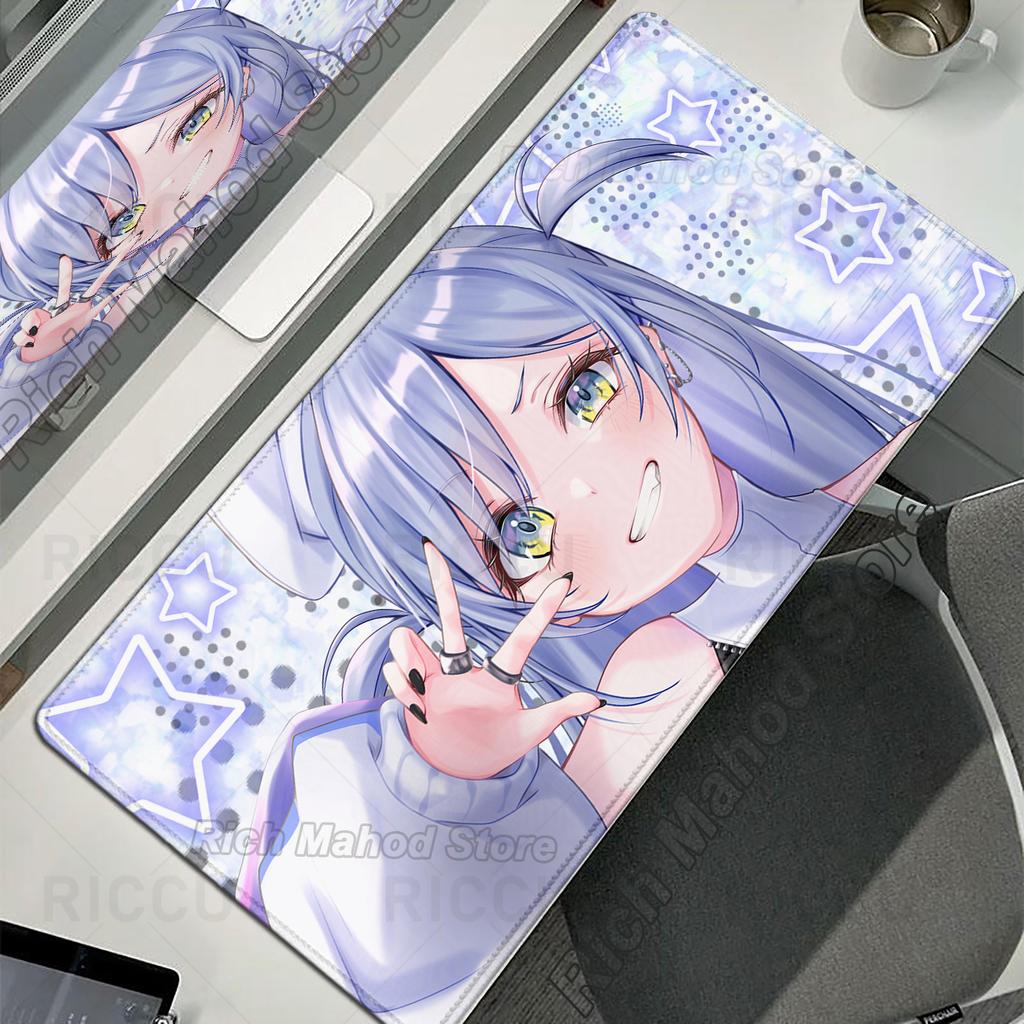 Anime Girl Mouse Pad VTuber Rubber Extended Desktop Mat VSPO Computer Gamer Mousepad PC Desk Accessories Office PC Keyboard Pads