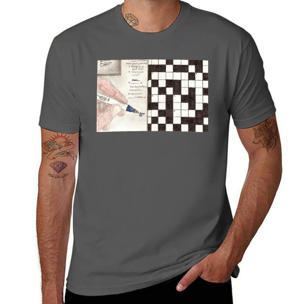 Creative Crossword Puzzle By Amber Joy Liem Tshirt Simple Casual Short Sleeve Cotton Tshirt