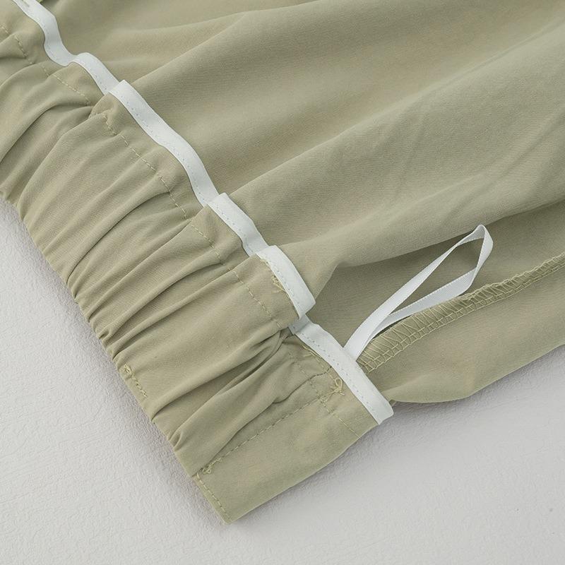 Old money style design scimitar wide-leg pants women's summer new high-waisted drawstring relaxation sports overalls