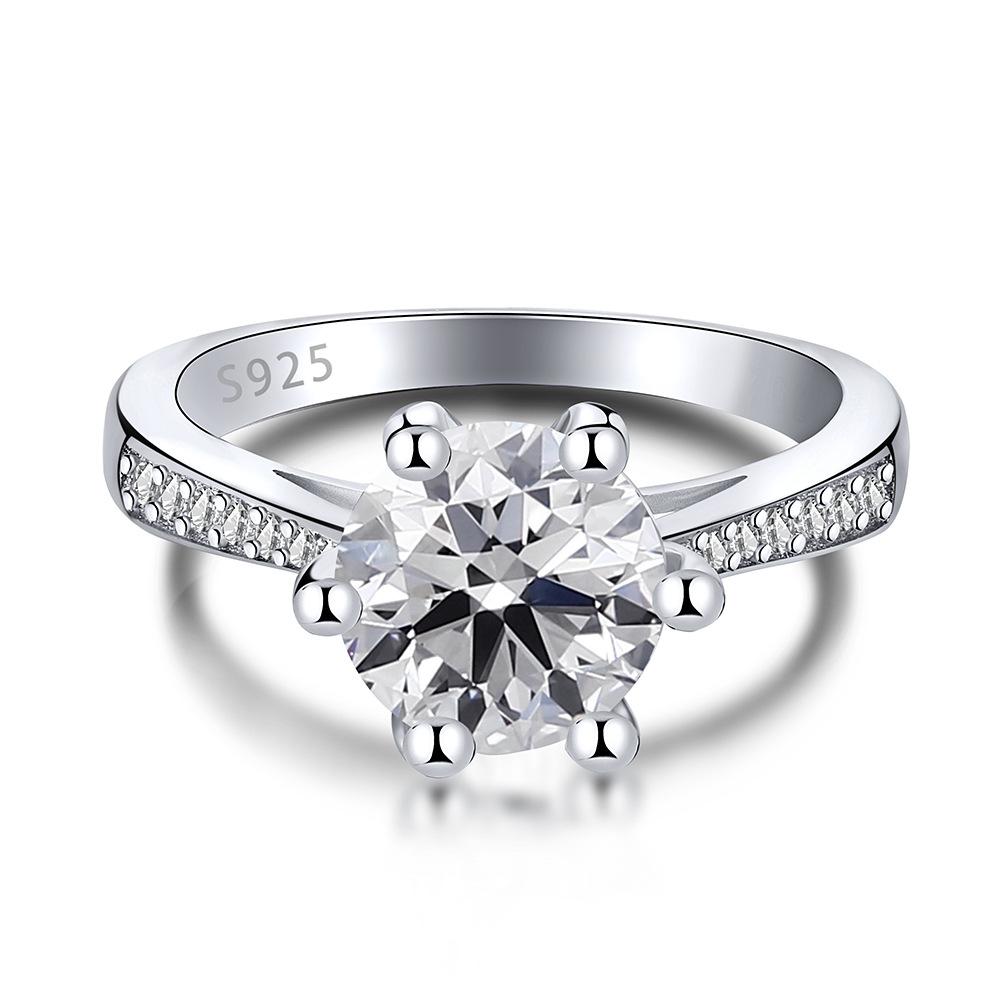 

Танцизное женское классическое кольцо из стерлингового серебра 925 пробы с цирконом, женские ювелирные изделия, свадебное обещание, подарок для вечеринки 10 серебряный