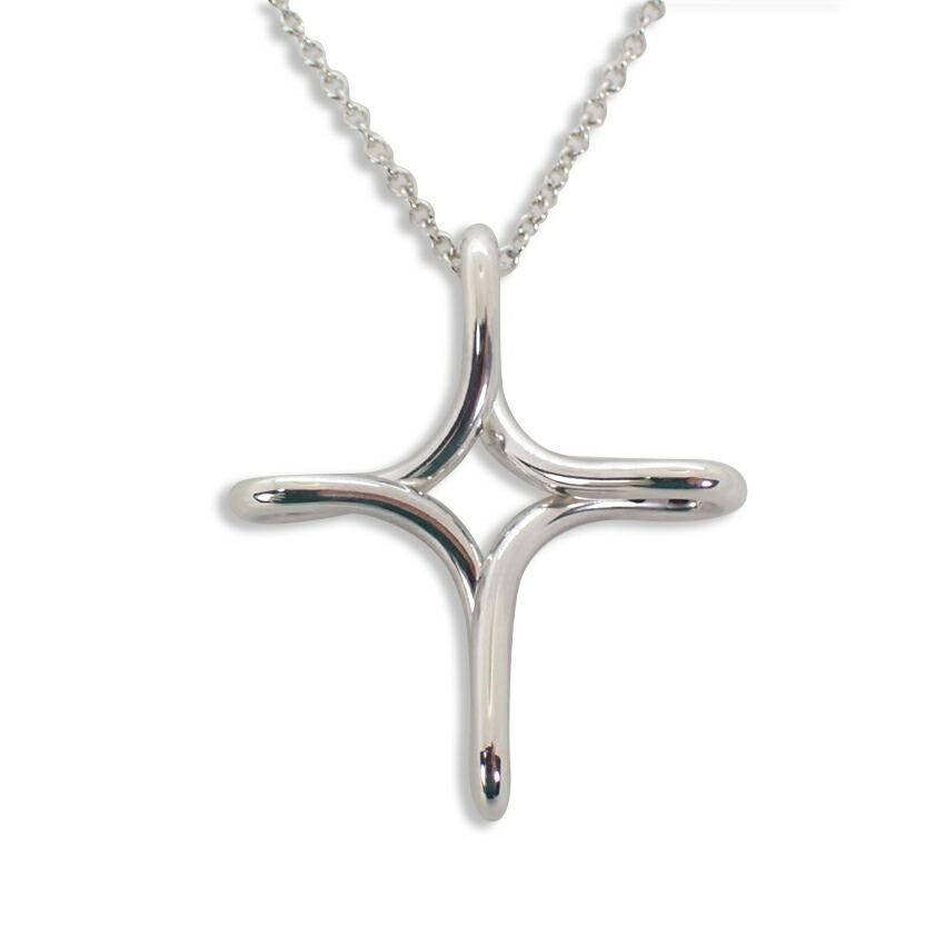 

[Used] TIFFANY/Tiffany 925 Open Cross Infinity Pendant [g313-88]