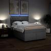 Vidaxl Letto Continentale Con Materasso, Grigio Chiaro, Tessuto, 140X190Cm