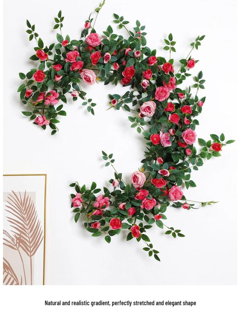 Artificial Rose Vine for Outdoor Decor - Hanging, Shading & Balcony Beautification