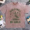 Meisjes Zijn Meisjes T-shirt Insectenliefhebber Tee Grappig Insect Donkere Humor Dames T-shirt Feministisch Vintage Gewassen T-shirt Oversized