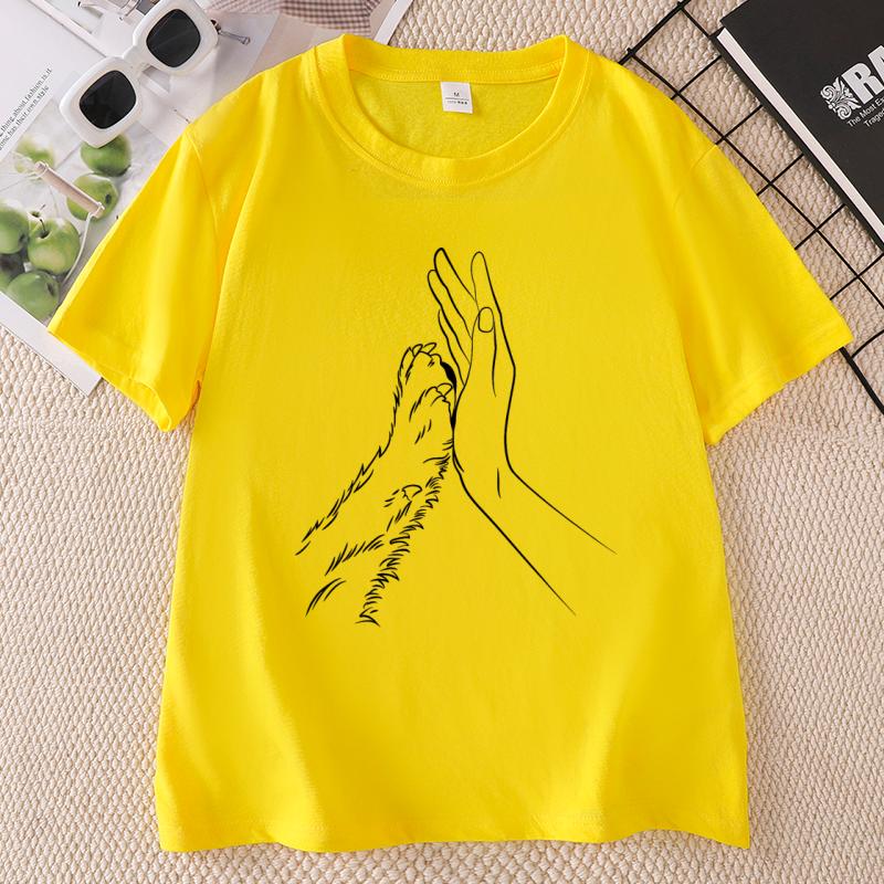 Haustierliebhaber T-Shirts Unisex Lässig Kurzarm Pfoten Herz T-Shirt Tierliebhaber Welpenliebhaber Kleidung Unisex Bedrucktes T-Shirt