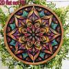 Vibrant Kaleidoscope Petal Metal Wall Art 20cm Round Iron Decor Home Cafe Restaurant Durable Easy Install