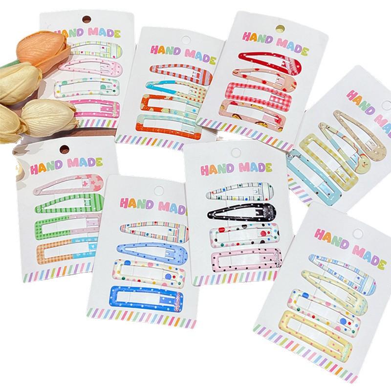 Cute Children's Colorful Polka Dot Checkered Hair Clips, Side Bangs Clips, Sweet Wispy Hair Clips, Bobby Pins.