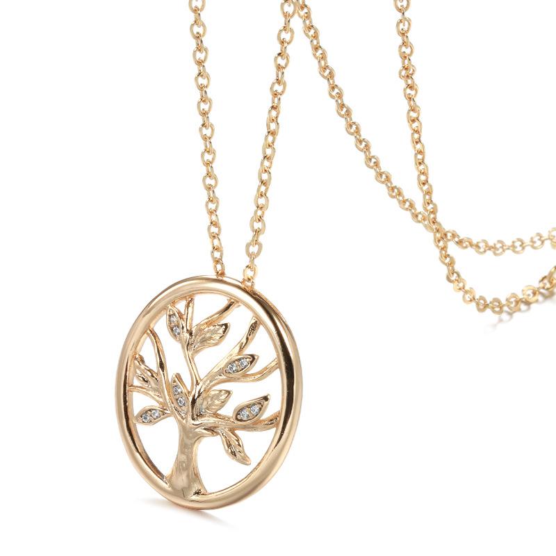Xiaohong Necklace Women'S Niche Design Sense, The Same Christmas Tree Pendant 585 Rose Gold Collarbone Chain