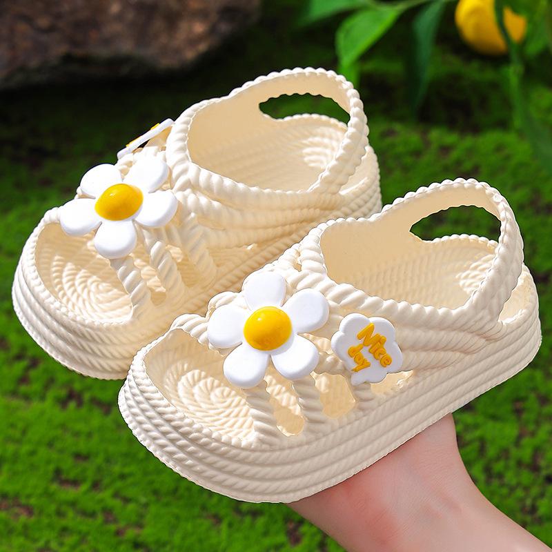 Girls' Summer Princess Sandals - Soft EVA Non-slip Sole, Flower Design for Indoor/Outdoor Use