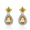 Fine Jewelry 925 Sterling Silver Earrings Inlaid with Zircon Crystal Flower Earrings Charm Jewelry for Women Gift Engagement
