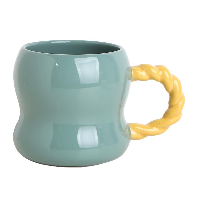 Gourd Water Cup, Creative Special-Shaped Ceramic Cup, Cute Couple Coffee Cup, Small Fresh Milk Breakfast Cup