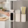 Punch-free Magnetic Storage Box Plastic Wall-mounted Storage Box Drinking Straws Dispenser  Cabinet