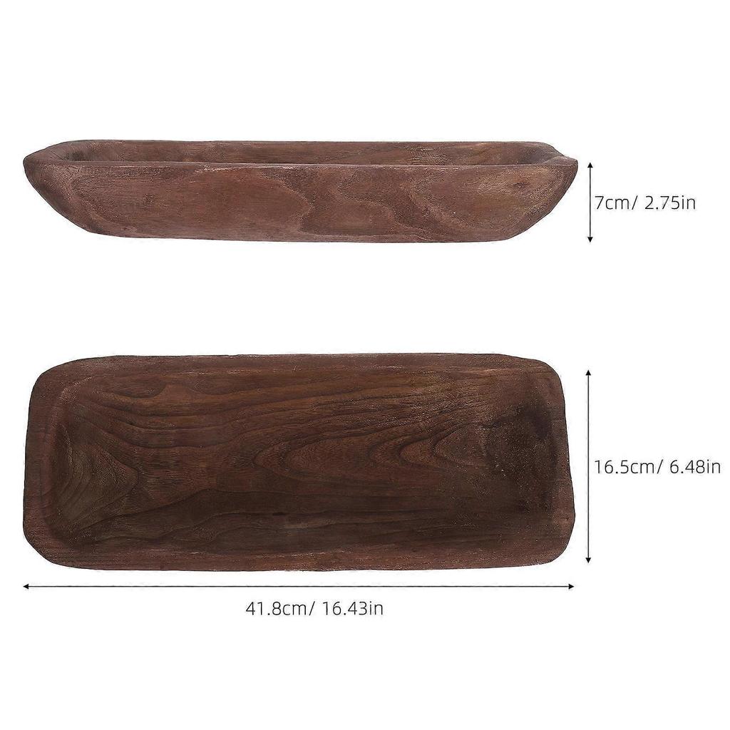Wooden Bowl: Wooden Tray For Fruit Snacks And Decor - Unique Serving Platter For Dining Table Centerpiece - Snack Bowl For Hotel And Home