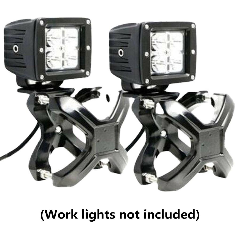 Pair Black X Quincunx Bracket Headlamp Bracket For Jeep Off-Road Vehicles