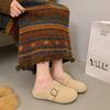Doudou Shoes Autumn And Winter One-Pedal Lazy Shoes Versatile Flat-Soled New Birkenstocks Women'S Suede Large-Size Annual Single Shoes