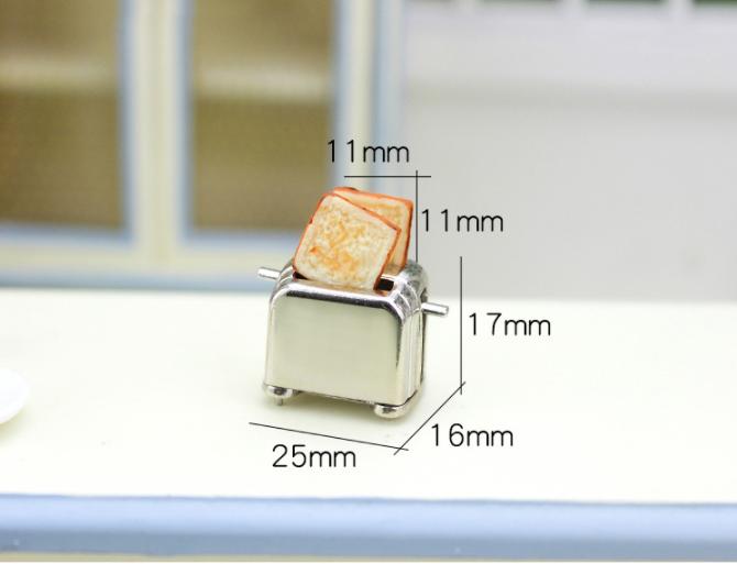 1/6 1/12 Doll House Simulation Miniature Mini Breakfast Bread Maker Toy Resins Model Decor