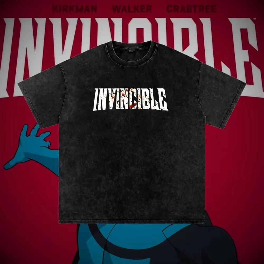 Vintage Unisex Tričko Invincible Mark Grayson Potlačené Prané Bavlnené Tričko Letné Harajuku Streetwear Pánske Dámske Topy Oblečenie