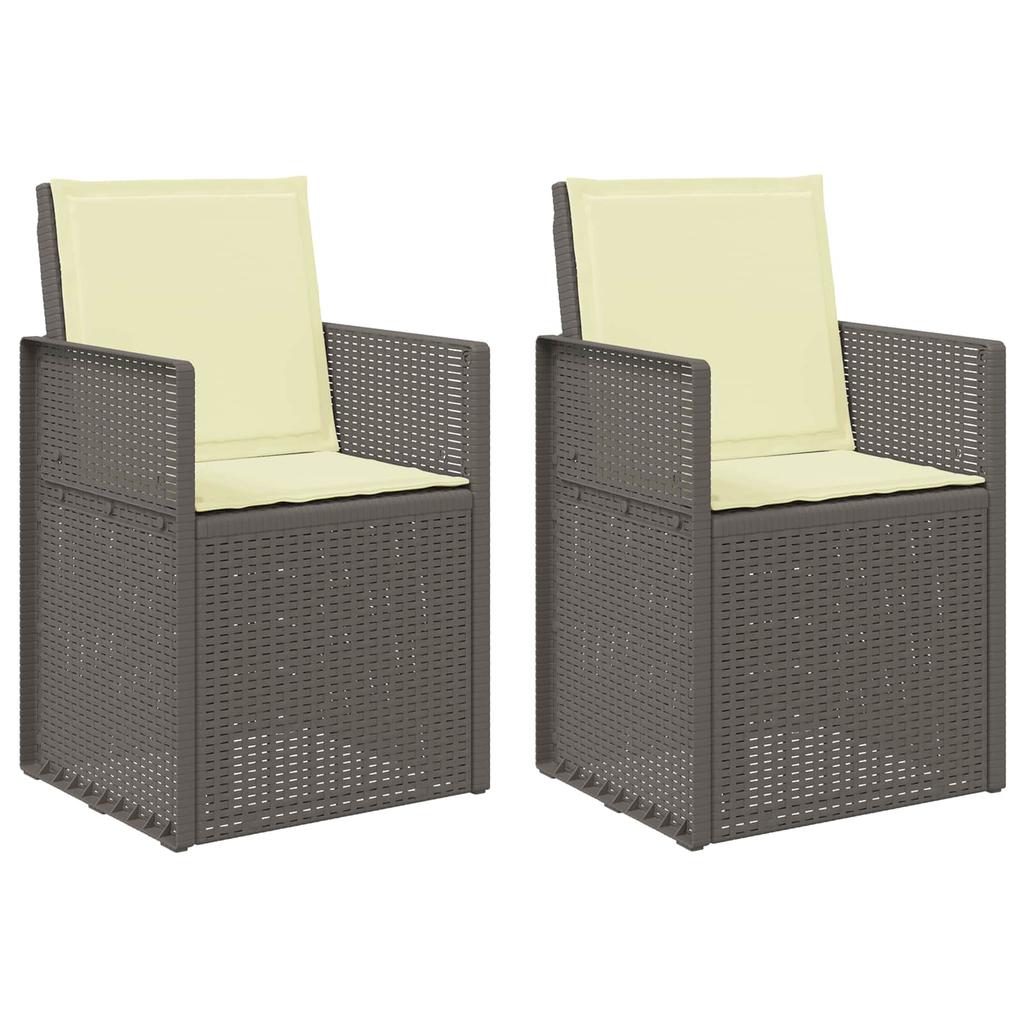Garden Dining Chairs 2 pcs Light Gray and Cream PP