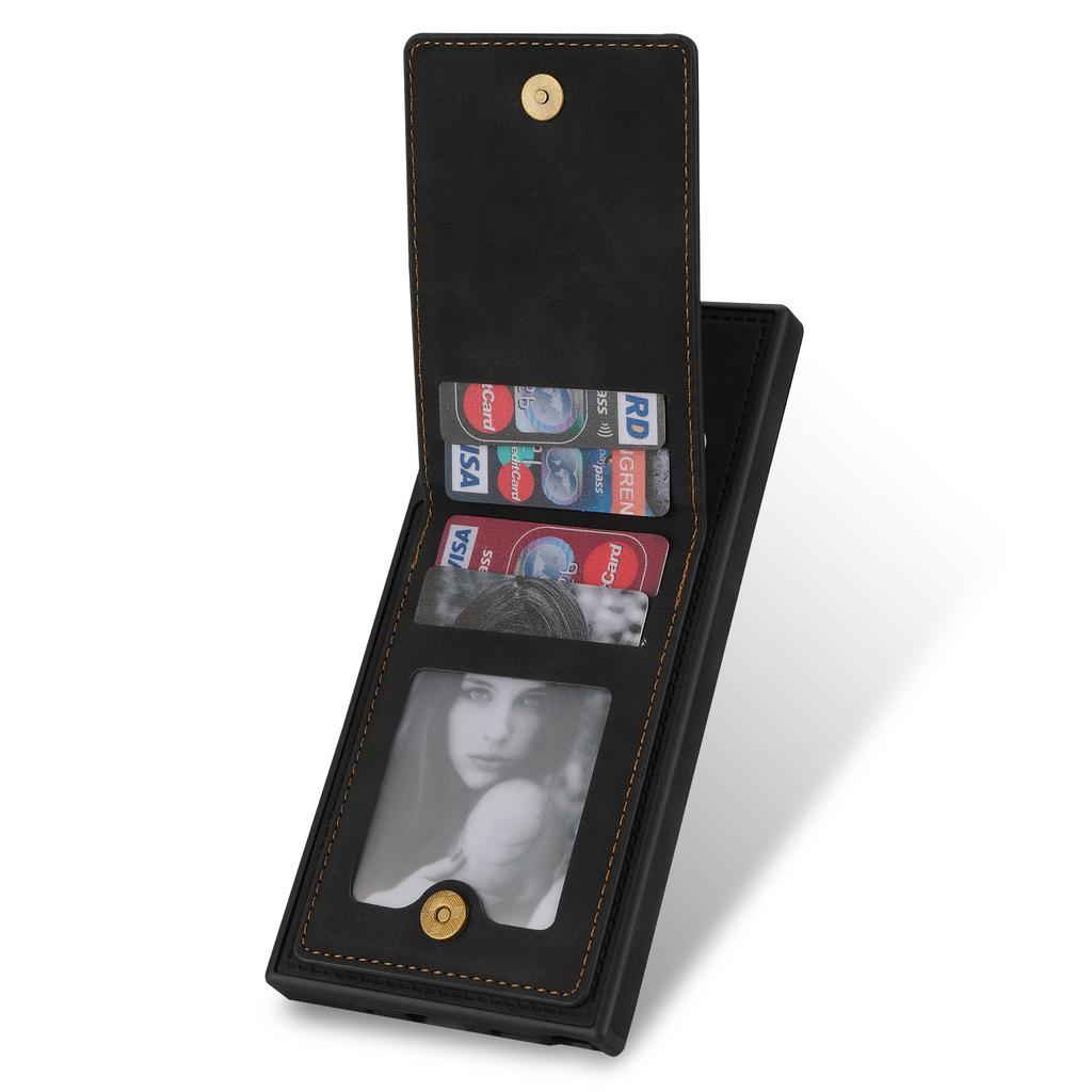 N.BEKUS For Samsung Galaxy S25 Ultra Case RFID Blocking Leather+TPU Phone Cover with Card Slots