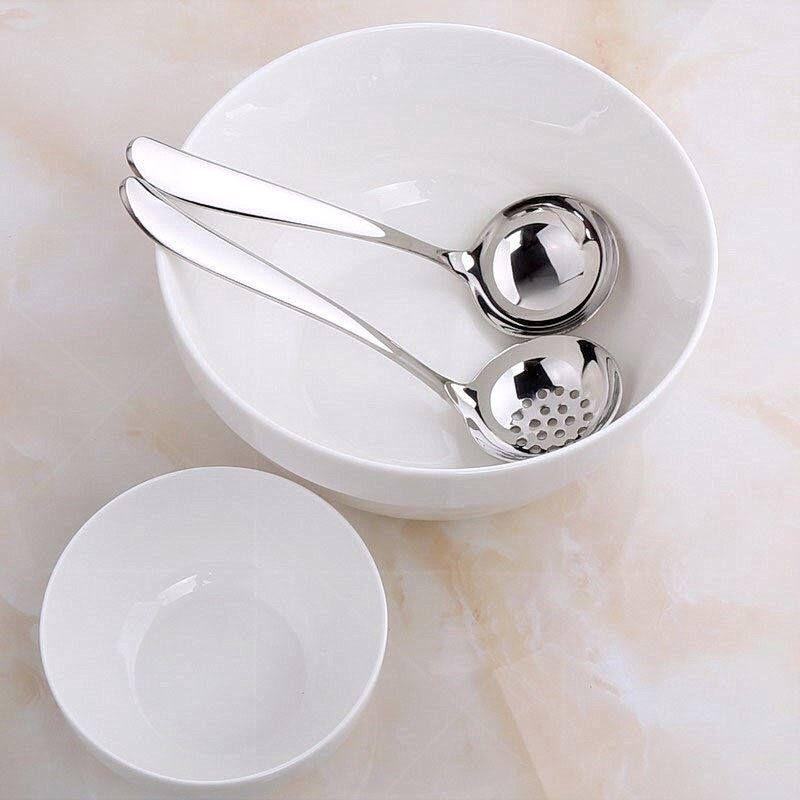 Household Soup Spoon 304J Stainless Steel Spoon Large Head Deepened Soup Spoon Dining Spoon Kitchen Soup Spoon Noodle Spoon