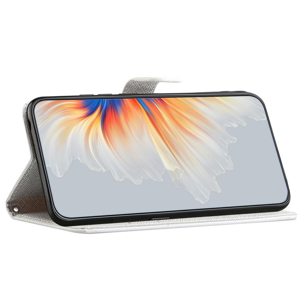 For iPhone 16 Plus Case Pattern Print PU Leather Wallet Phone Cover Cross Texture