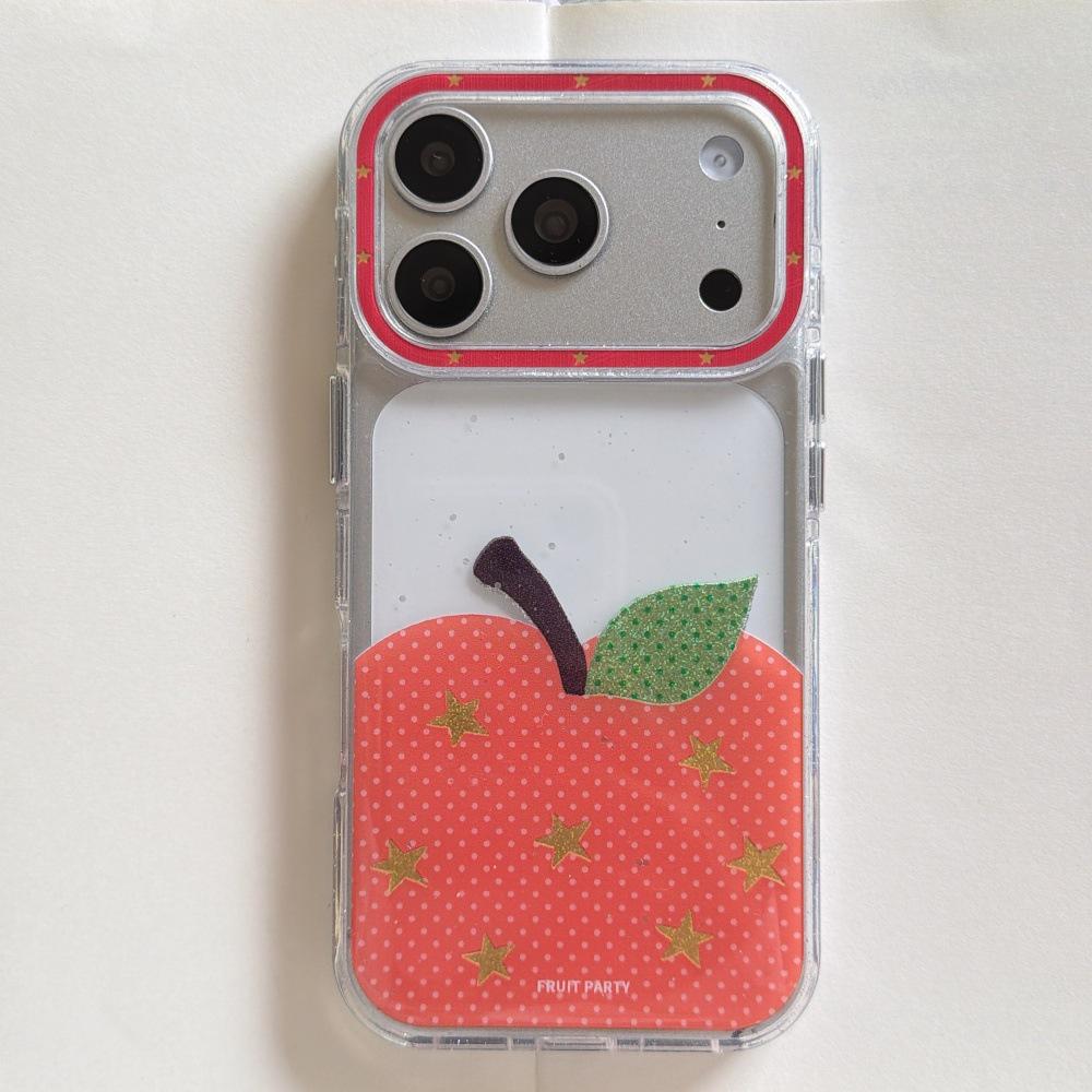 

Spring/Summer Gold-Plated Strawberry Apple iPhone Case for iPhone 17 Pro Max/16/15P - Simple and Girly Design iPhone 16 Pro Max