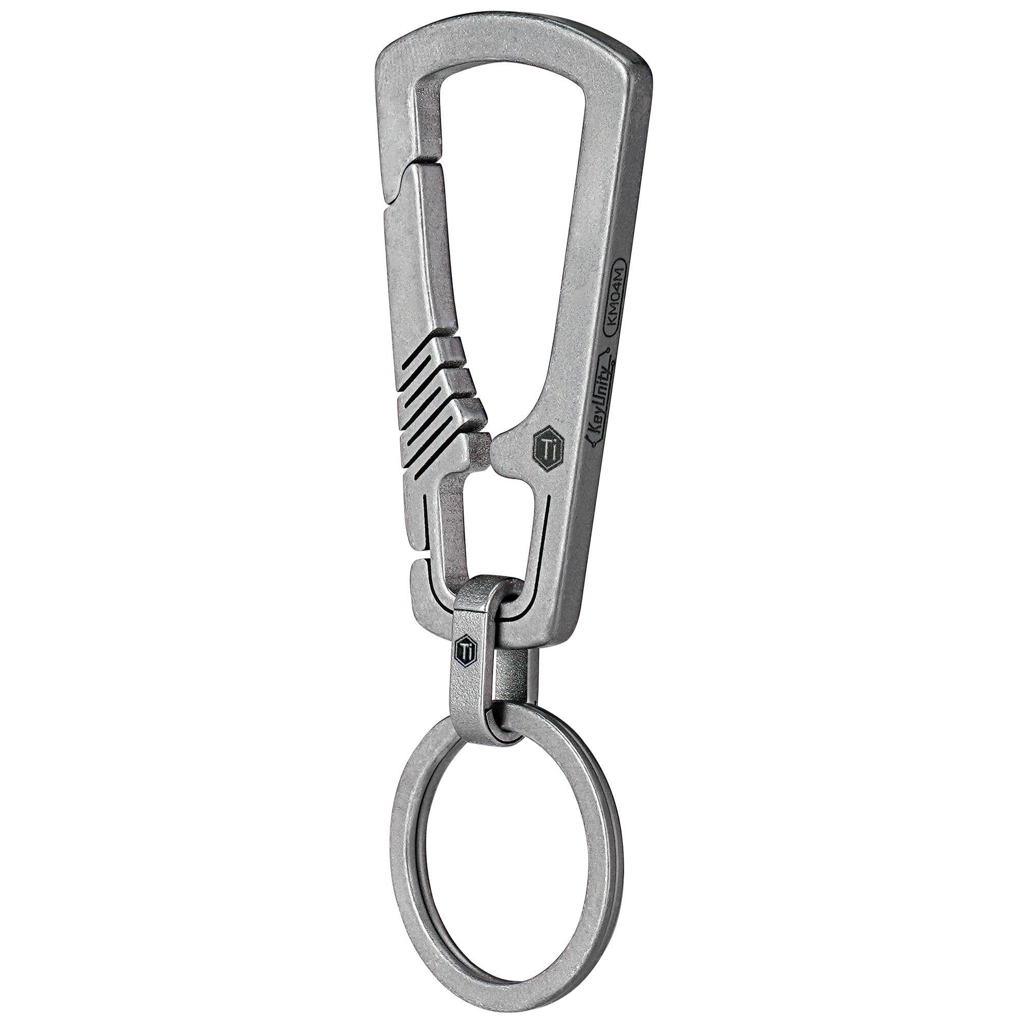 

[KeyUnity] Titanium Carabiner KM04M, 88mm Length, Keychain for Men, with Key Ring, High-Quality, Popular, Lightweight, Rustproof, Key Chain for Bicycl