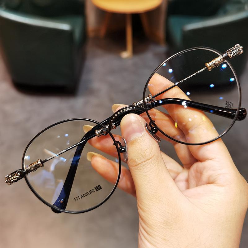 

Оправа для очков Мужские и женские очки с защитой от синего света Сверхлегкие очки Литературная и универсальная круглая оправа Может быть оснащена очками для близорукости 0 degree anti-blue light