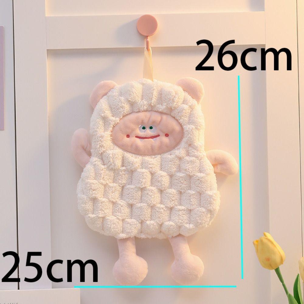 3Pcs Microfiber Lamb Handkerchief Towel Cartoon Hanging Lamb Dishcloth Soft Water Absorbent Children's Handkerchief Children