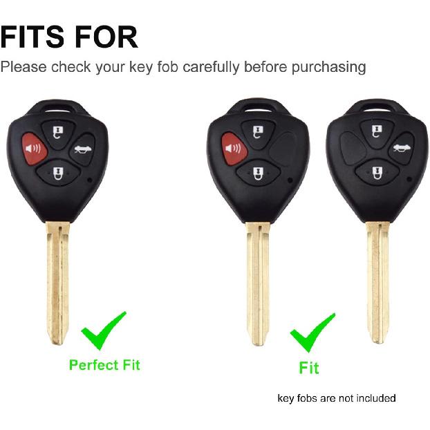 Key Fob Cover Fit for Toyota Camry Rav4 2005-2010 Scion TC 2007-2013 Yaris Avalon 2008-2013 Corolla Venza (White)