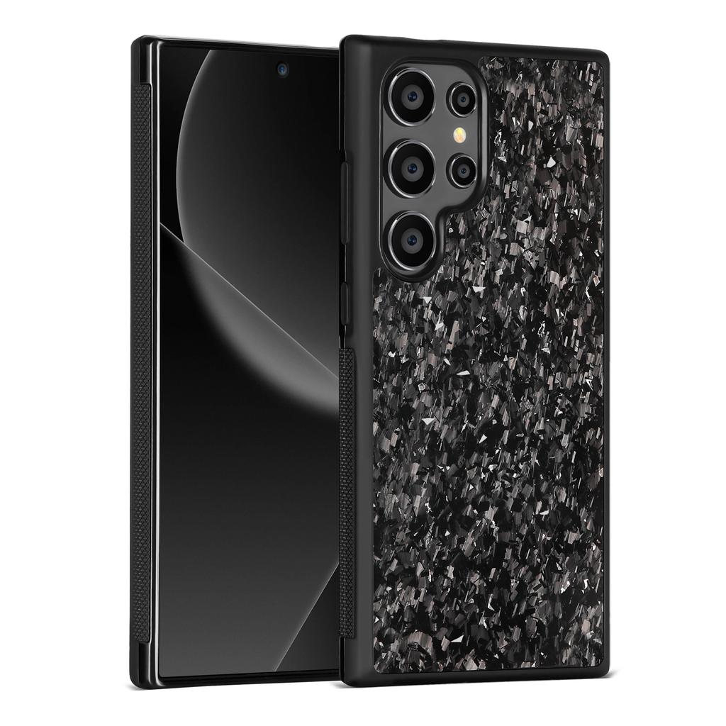 Luxury Carbon Fiber Texture MagSafe Case For Samsung Galaxy S25 S24 S23 S22 Plus Ultra Alloy Lens Shockproof Cover