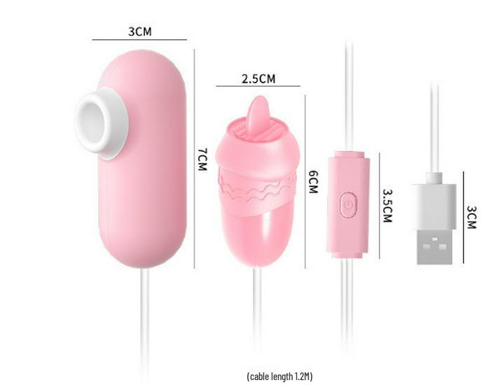 USB Double Vibrator & Sucking Tongue Adult Toy - Lailuo Flirting Egg Style ABCDE