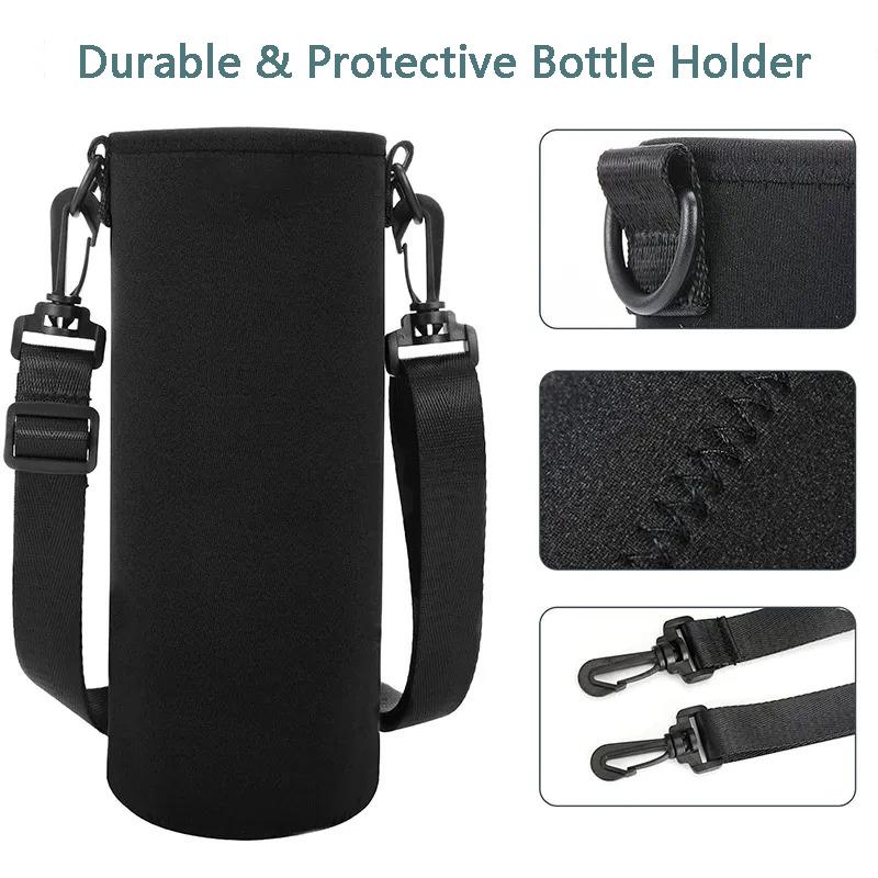 Přenosná láhev na vodu Izolovaný neoprenový držák Pouzdro Taška 750ML/1000ML/1500ML Cestovní termoska Obal na hrnek s nastavitelným popruhem