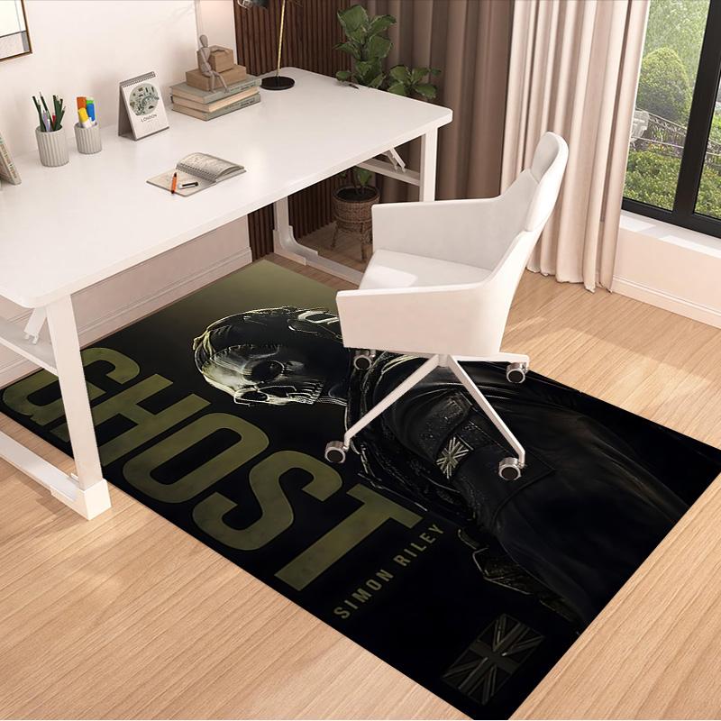 Simon Riley Ghost Skull Mask Carpet For Playroom Bedroom Living Room Sofa Home Decor Kids Game Area Rug Nonslip Floor Mat